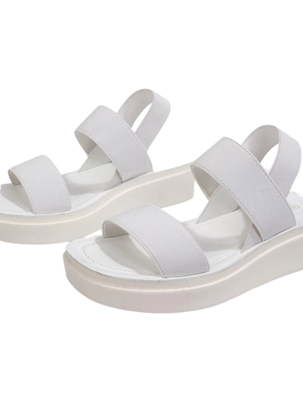 Penny Sue women’s platform wedge sandals white elastic ankle strap size 10